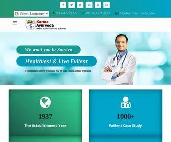 Karmaayurveda.com(World renowned Ayurvedic Kidney Treatment Hospital Since 1937) Screenshot