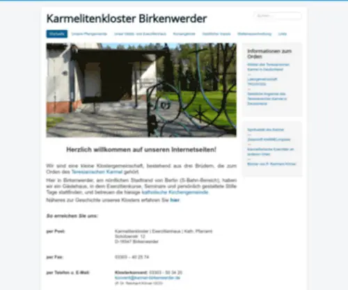 Karmel-Birkenwerder.de(Karmelitenkloster Birkenwerder) Screenshot