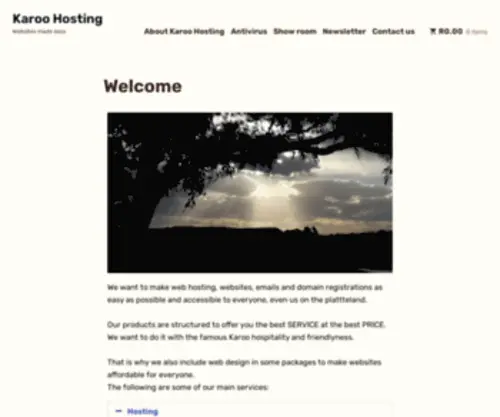 Karoohosting.co.za(Websites made easy) Screenshot