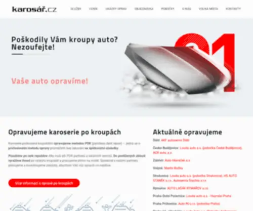 Karosar.cz(Opravy karosérií po kroupách metodou PDR bez lakování) Screenshot