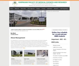 Karpagam.ac.in(Karpagam Faculty of Medical Science and Research) Screenshot