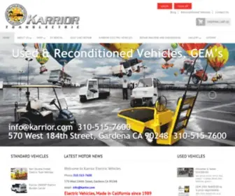 Karrior.com(Karrior Electric Vehicles manufactures durable industrial electric vehicles and) Screenshot