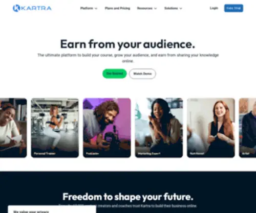 Kartra.com(Streamline your marketing with an all) Screenshot