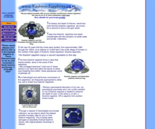 Kashmir-Sapphires.com(Your Consultant for Kashmir Sapphires) Screenshot