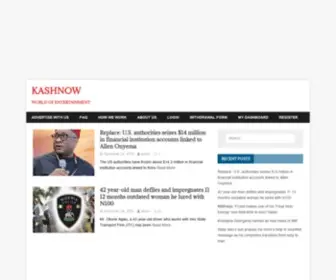 Kashnow.com.ng(WORLD OF ENTERTAINMENT) Screenshot