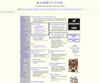Kashrut.com(The Premier Kosher Information Source on the Internet) Screenshot
