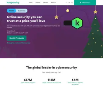 Kaspersky.com(Kaspersky Cyber Security Solutions for Home and Business) Screenshot