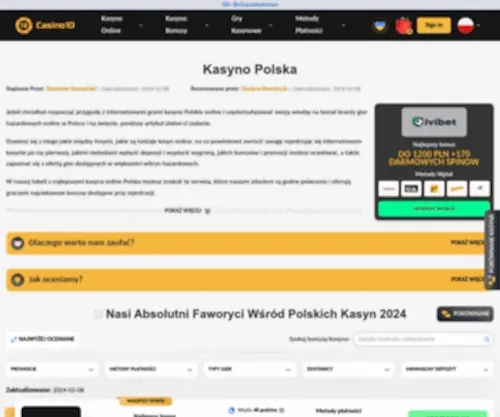 Kasynopolska10.com(Najlepsze Polskie Kasyna Online) Screenshot