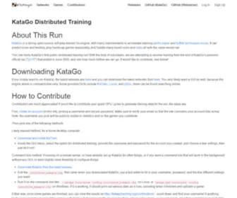 Katagotraining.org(KataGo Distributed Training) Screenshot