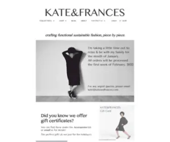 Kateandfrances.com(Functional and playful apparel) Screenshot