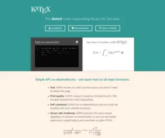 Katex.org(The fastest math typesetting library for the web) Screenshot