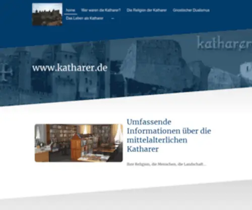 Katharer.de(Umfangreiche Informationen zu mittelalterlichen und modernen Katharern) Screenshot