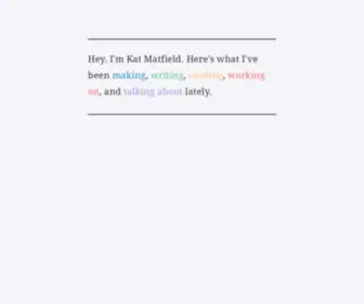 Katmatfield.com(Kat Matfield's personal website) Screenshot