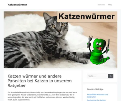 Katzenwuermer.com(Katzenwürmer Arten erkennen und bekämpfen) Screenshot