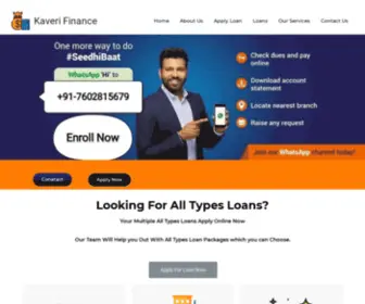 Kaverifinance.com(How to apply for a Personal loan) Screenshot