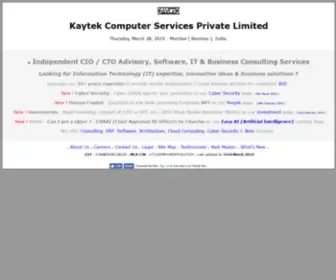 Kaytek.co.in(Kaytek Mumbai India IT Vendor Independent CIO CTO Advisory Software Consulting Services) Screenshot