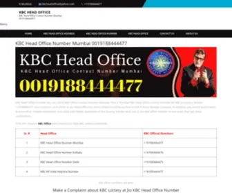 KBcheadoffice.com(KBC Head Office Number MumbaiKBC Contact No) Screenshot