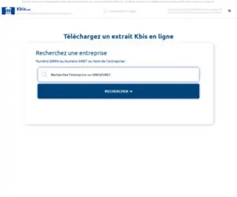Kbis.net(Demande d'extrait KBIS en ligne pour société) Screenshot