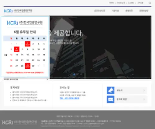 Kcri21.com((주)한국인증연구원) Screenshot