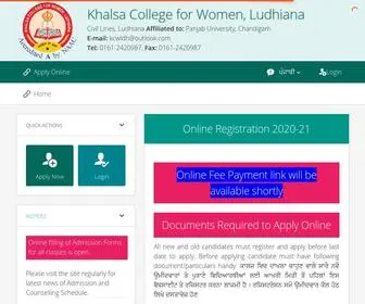 KCWLdhadmissions.ac.in(Khalsa College for Women) Screenshot