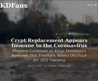 Kdfans.com(Kings Dominion News) Screenshot