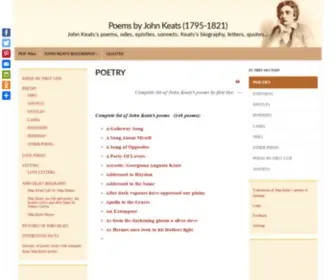 Keats-Poems.com(John Keats poems) Screenshot