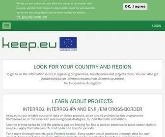 Keep.eu(Interreg, Interreg-IPA, ENI and IPA-IPA cross-border projects, partners and programmes Interreg and pre-accession cross-border projects, partners, programmes) Screenshot