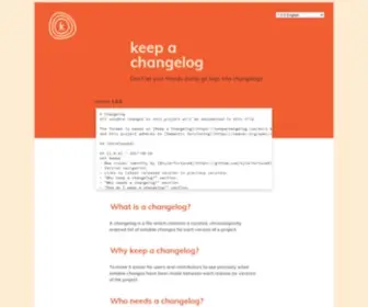 Keepachangelog.com(Keep a Changelog) Screenshot