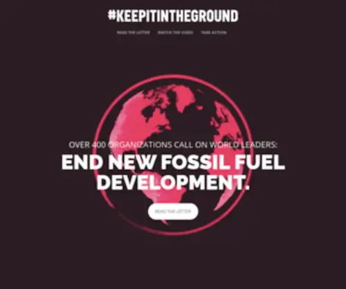 Keepitintheground.org(The science) Screenshot