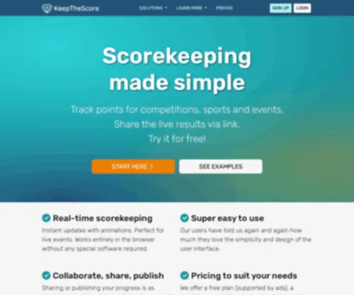 Keepthescore.com(The online scorekeeper and counter app) Screenshot