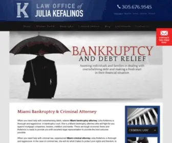 Kefalinoslaw.com(Miami Bankruptcy & Criminal Attorney) Screenshot