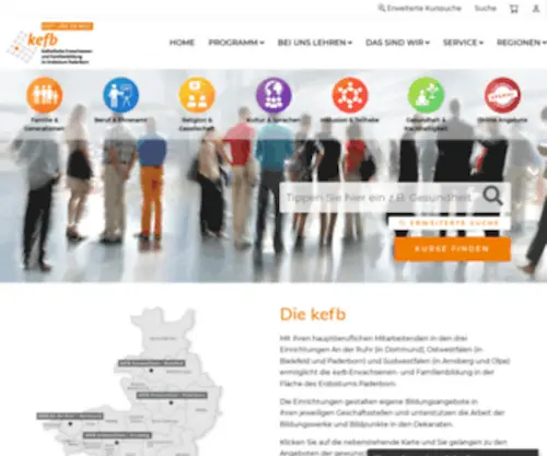 Kefb.de(Kursprogramm der Katholischen Erwachsenen) Screenshot