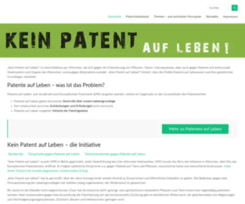 Keinpatent.de(Kein Patent auf Leben) Screenshot