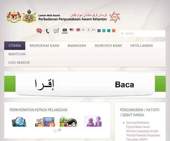 Laman Web Rasmi Perbadanan Perpustakaan Awam Kelantan