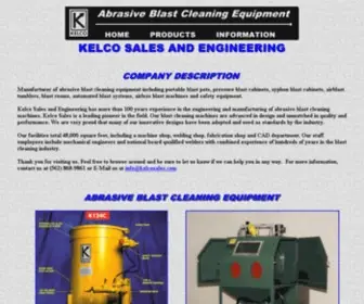 Kelcosales.com(Abrasive blast cleaning equipment from Kelco Sales and Engineering Co) Screenshot