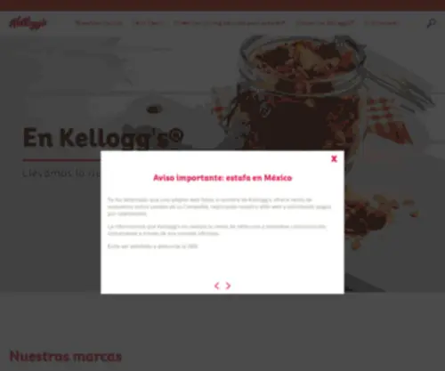 Kelloggs.com.mx(En kellogg's®) Screenshot