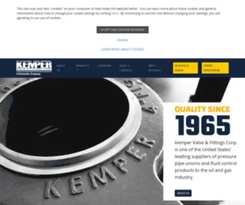 Kempervalve.com(Kemper Valve & Fittings Corp) Screenshot