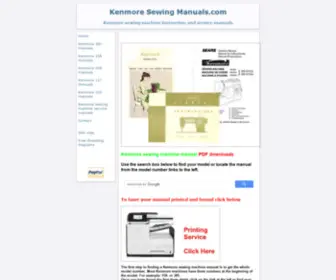 Kenmoresewingmanuals.com(Kenmore sewing machine instruction and service manuals) Screenshot