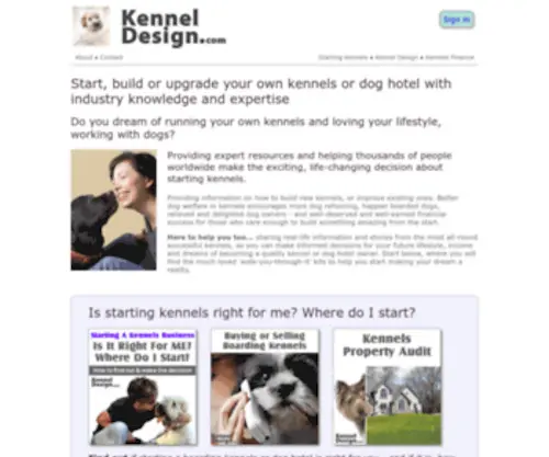 Kenneldesign.com(Kennel Designs for Professionals) Screenshot