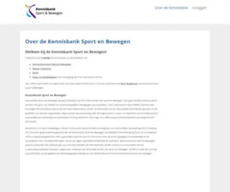 Kennisbanksportenbewegen.nl(Over de Kennisbank Sport en Bewegen) Screenshot