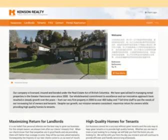 Kensonrealty.com(Property Management and rentals in the greater Vancouver area) Screenshot