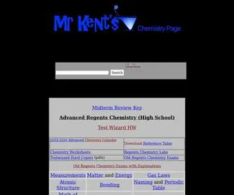 Kentchemistry.com(Kent's Chemistry Regents Help and AP Chemistry Exam Review Pages) Screenshot