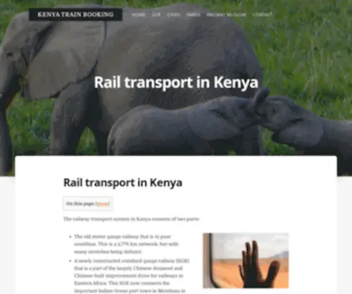Kenyatrainbooking.com(The railway transport system in Kenya consists of a two parts) Screenshot