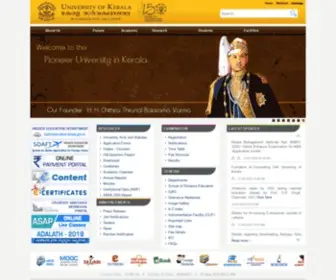 Keralauniversity.ac.in(University of Kerala) Screenshot