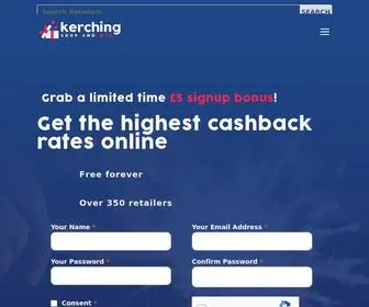 Kerchingandwin.co.uk(Earn Cashback For Free) Screenshot