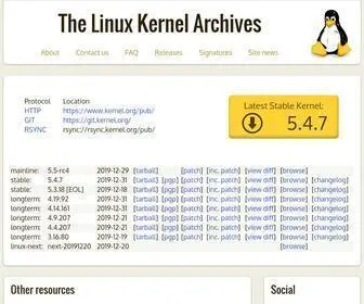 Kernel.org(The Linux Kernel Archives) Screenshot