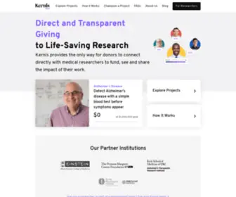 Kernls.com(Attract, grow and retain large donors for medical research) Screenshot