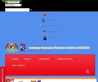 Kesedar.gov.my(Laman Web Rasmi Lembaga Kemajuan Kelantan Selatan) Screenshot