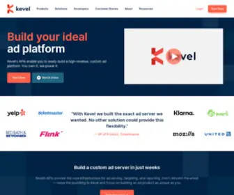 Kevel.com(Launch custom retail media campaigns in as little as 14 days with Kevel's Retail Media Cloud) Screenshot