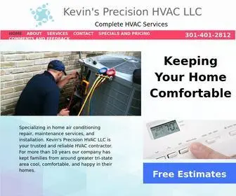 Kevinsprecisionhvac.com(HVAC Repair) Screenshot